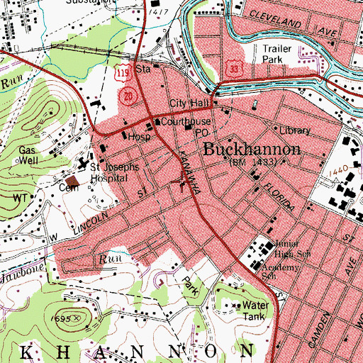 Topographic Map of Chapel Hill United Methodist Church, WV