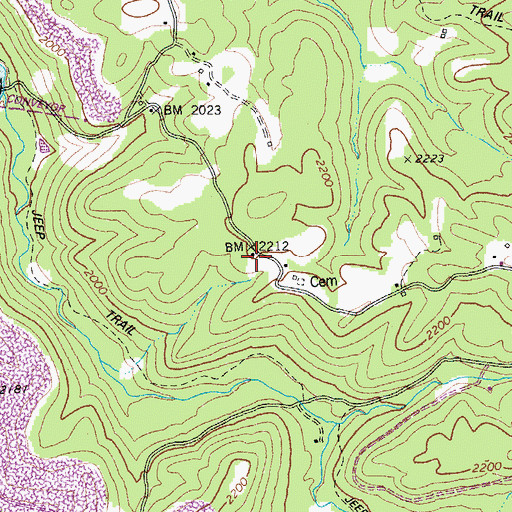 Topographic Map of Cutright School (historical), WV