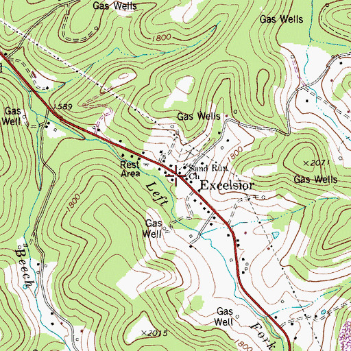 Topographic Map of Excelsior School (historical), WV
