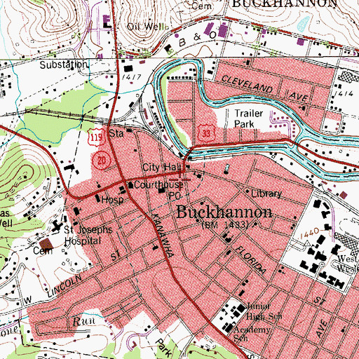 Topographic Map of First United Brethren Church, WV