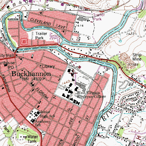 Topographic Map of Fleming Hall, WV