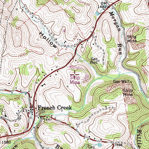 Topographic Map of French Creek Elementary School, WV