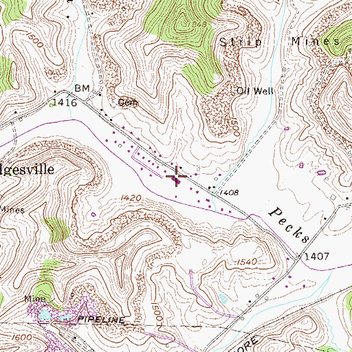 Topographic Map of Hodgesville Elementary School, WV