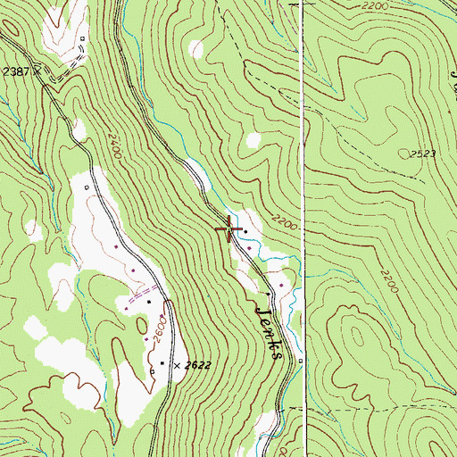 Topographic Map of Jenks Fork School (historical), WV