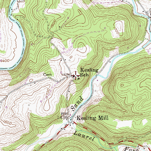 Topographic Map of Kesling Chapel Methodist Episcopal Church, WV