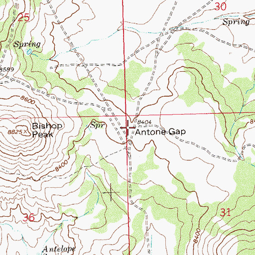 Topographic Map of Antone Gap, CO