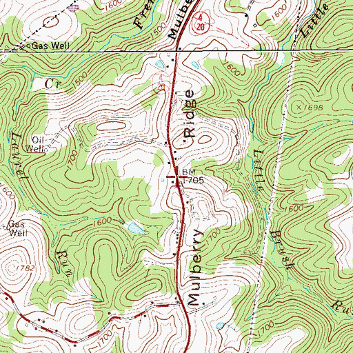 Topographic Map of Mulberry Ridge School (historical), WV