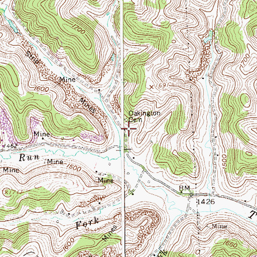 Topographic Map of Oakington Church (historical), WV