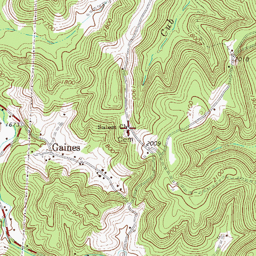 Topographic Map of Salem School (historical), WV