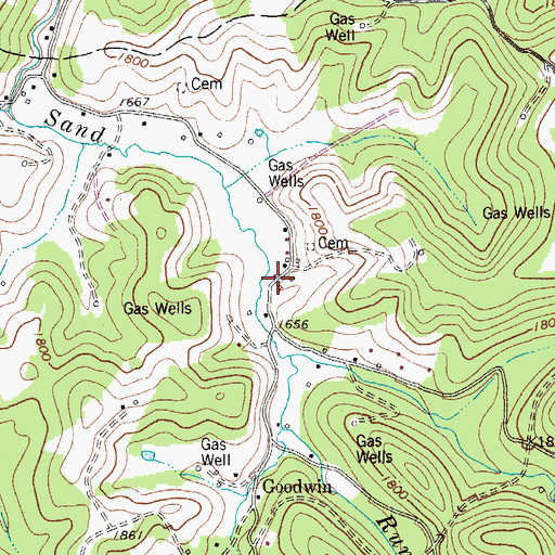 Topographic Map of Sand Run School (historical), WV