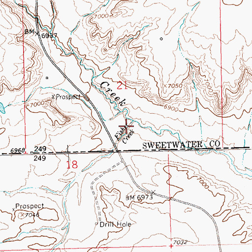 Topographic Map of Fisher Creek, CO