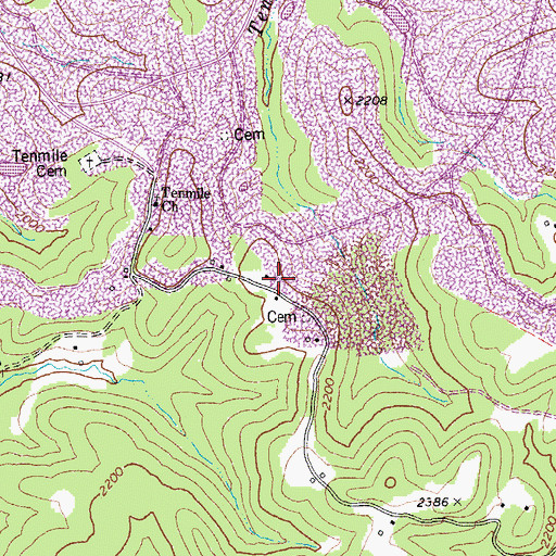 Topographic Map of Upper Tenmile School (historical), WV