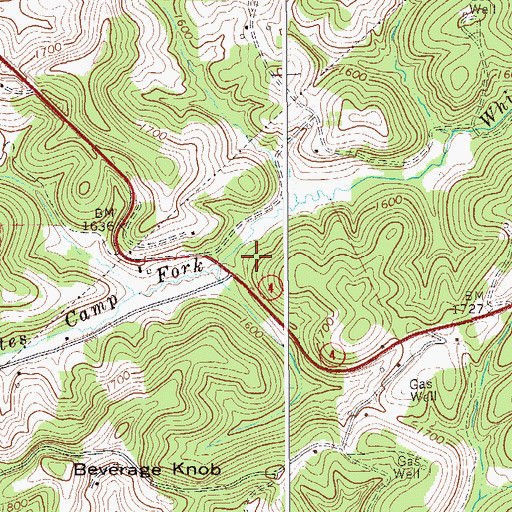 Topographic Map of Whites Camp School (historical), WV