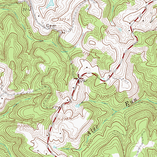 Topographic Map of Zion, WV