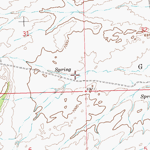 Topographic Map of Hanging Tree Draw, CO