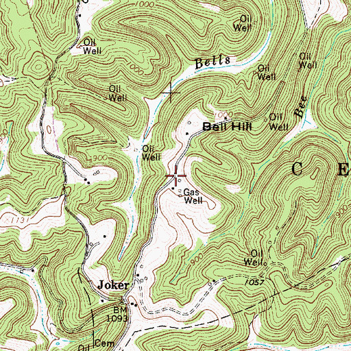 Topographic Map of Bell Hill School (historical), WV