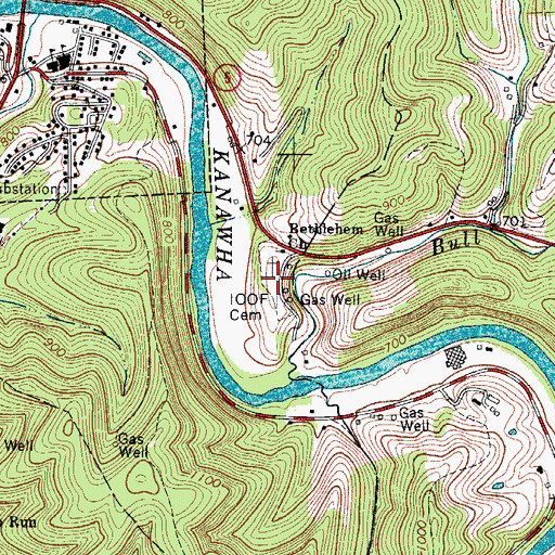 Topographic Map of Bethlehem Cemetery, WV