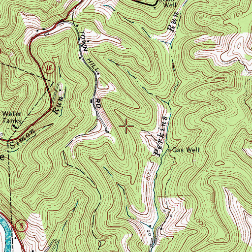 Topographic Map of Calhoun County Courthouse, WV
