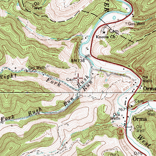 Topographic Map of Carpenter Cemetery, WV