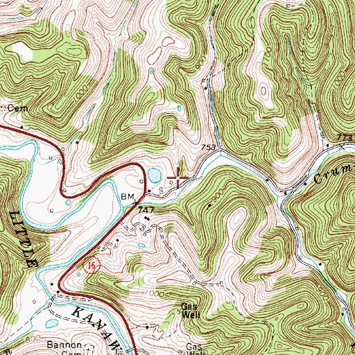 Topographic Map of Elm Fall School (historical), WV