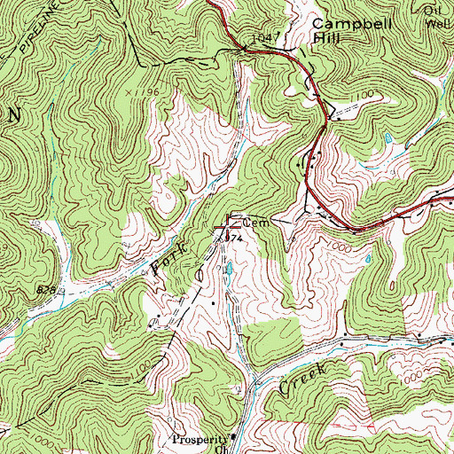 Topographic Map of Fluharty Cemetery, WV