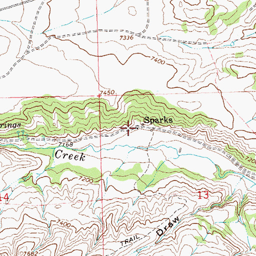 Topographic Map of Sparks, CO