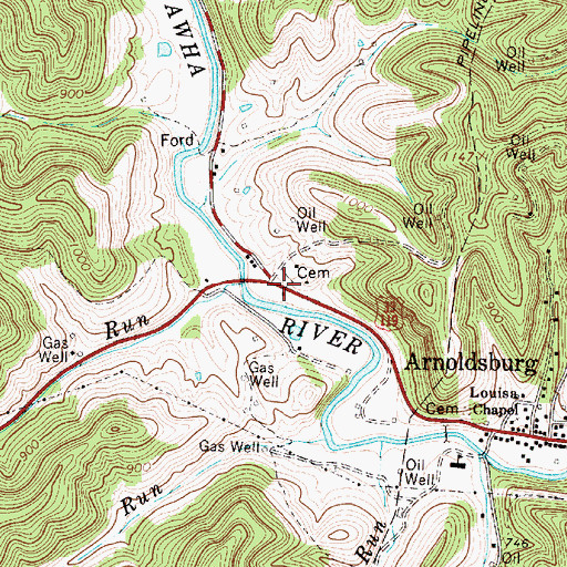 Topographic Map of Hays Cemetery, WV