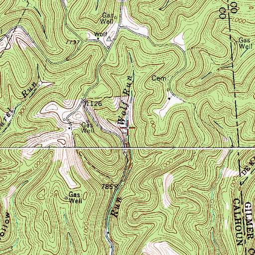 Topographic Map of Index (historical), WV