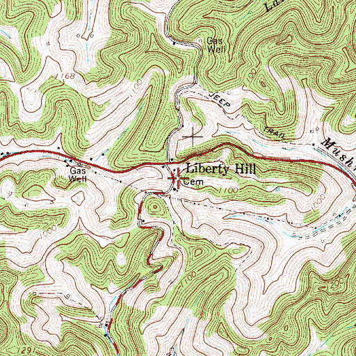 Topographic Map of Liberty Hill Cemetery, WV