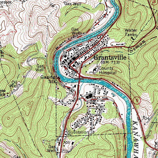 Topographic Map of Little Kanawha River Bridge, WV
