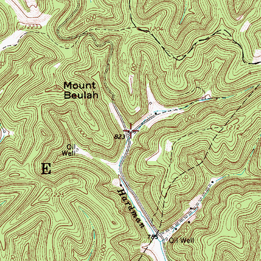 Topographic Map of Mount Beulah School (historical), WV