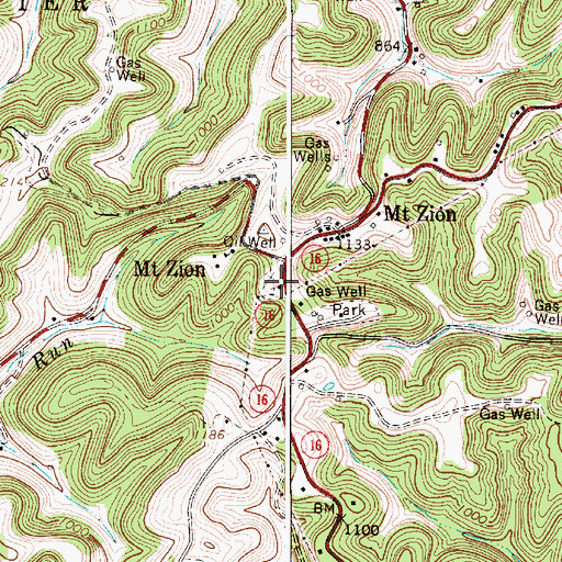 Topographic Map of Mount Zion Cemetery, WV