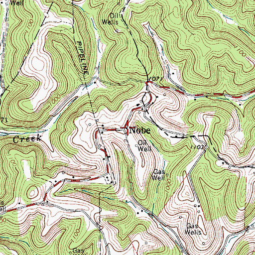 Topographic Map of Nobe Post Office, WV
