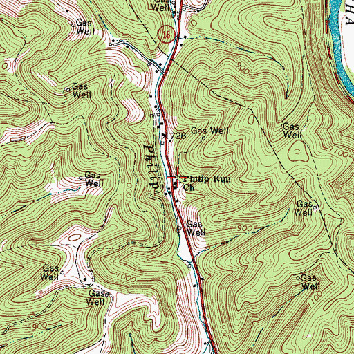 Topographic Map of Philip Run School (historical), WV