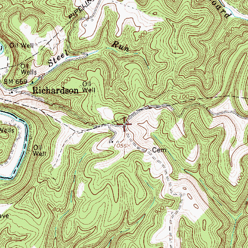 Topographic Map of Pine Grove School (historical), WV