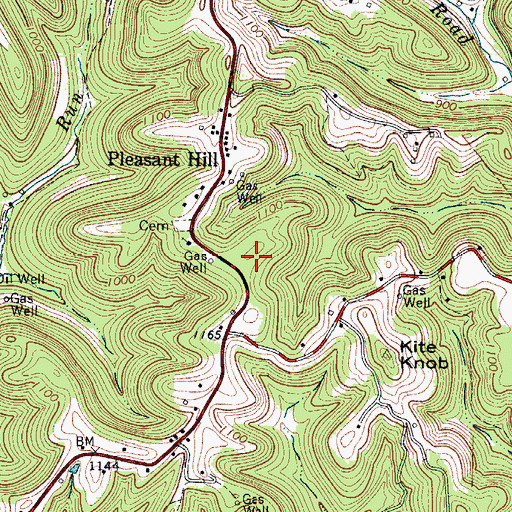 Topographic Map of Pleasant Hill Elementary School, WV