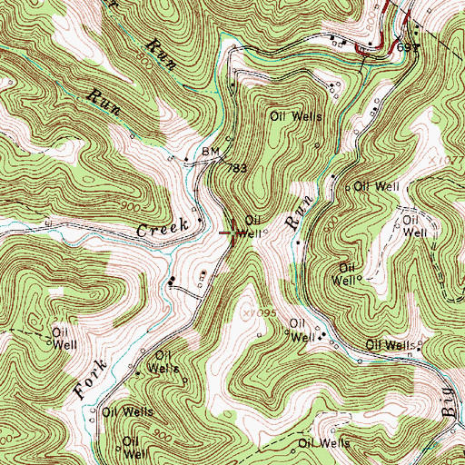 Topographic Map of Poling Run (historical), WV