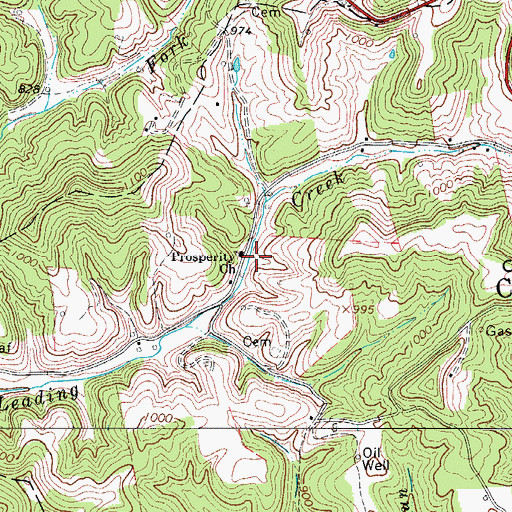 Topographic Map of Prosperity School (historical), WV