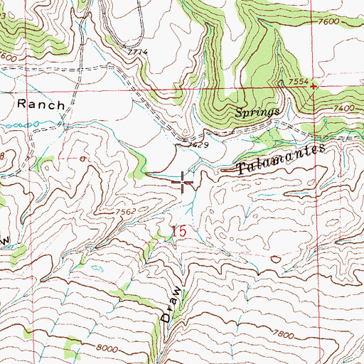Topographic Map of Choke Cherry Draw, CO