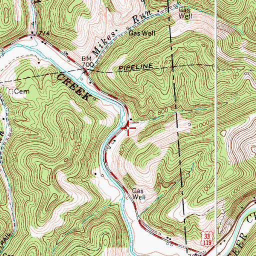Topographic Map of Snakeroot School (historical), WV