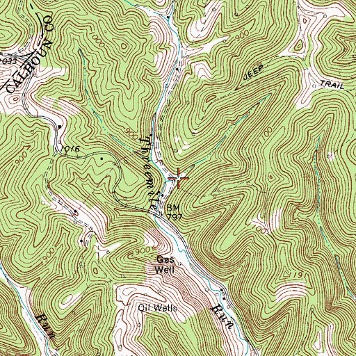 Topographic Map of Threemile School (historical), WV
