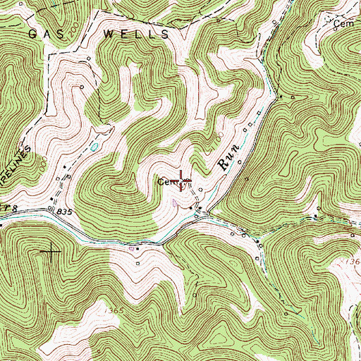 Topographic Map of Bailey-Siers Cemetery, WV