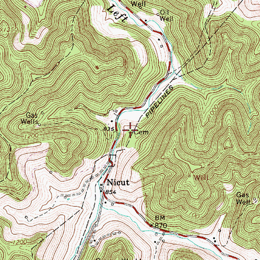 Topographic Map of Boone Cemetery, WV