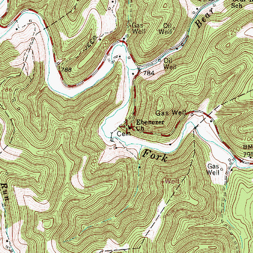 Topographic Map of Ebenezer Cemetery, WV