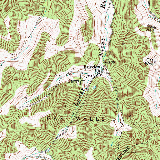 Topographic Map of Fairview Cemetery, WV