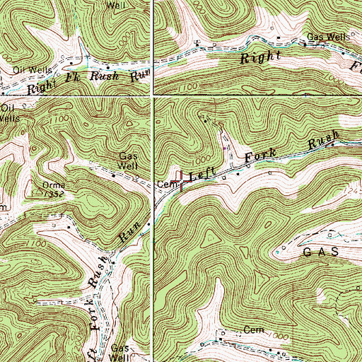 Topographic Map of Greathouse Cemetery, WV