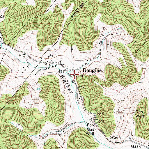 Topographic Map of Lamb Cemetery, WV