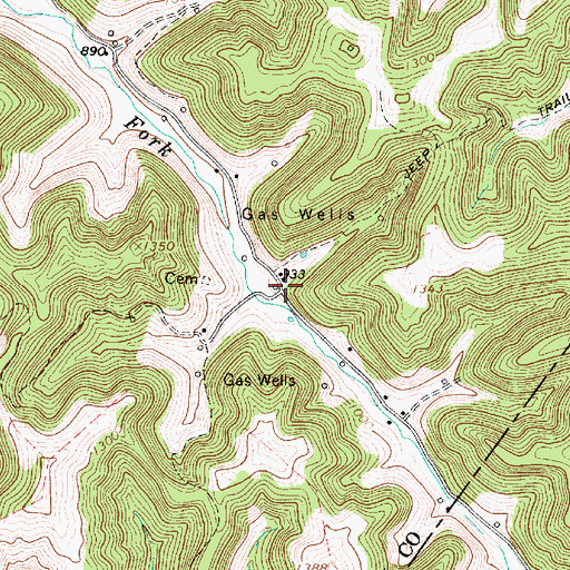 Topographic Map of Losie (historical), WV