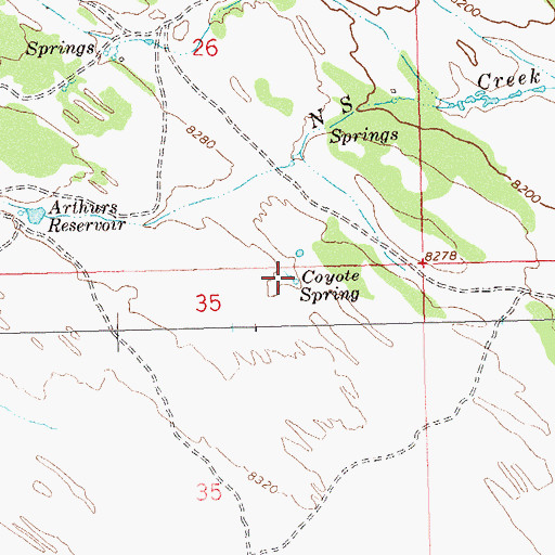 Topographic Map of Coyote Spring, CO