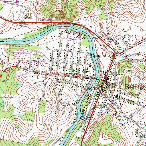 Topographic Map of Alston, WV